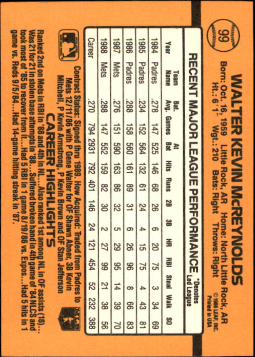 A9832- 1989 Donruss Baseball Cards 1-250 +Rookies -You Pick- 10+ FREE US SHIP - Picture 199 of 501