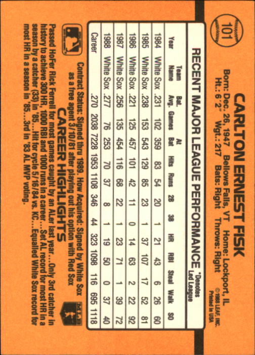 A9832- 1989 Donruss Baseball Cards 1-250 +Rookies -You Pick- 10+ FREE US SHIP - Picture 203 of 501