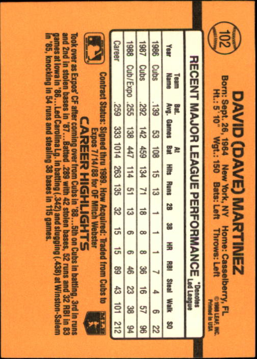 A9832- 1989 Donruss Baseball Cards 1-250 +Rookies -You Pick- 10+ FREE US SHIP - Picture 205 of 501