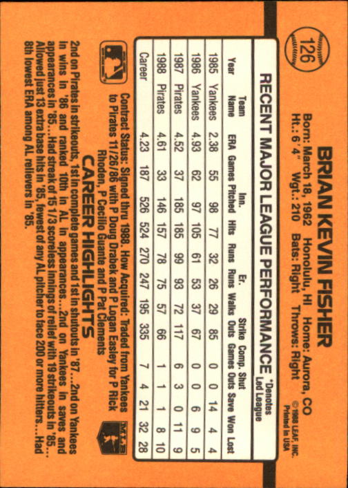 A9832- 1989 Donruss Baseball Cards 1-250 +Rookies -You Pick- 10+ FREE US SHIP - Picture 253 of 501