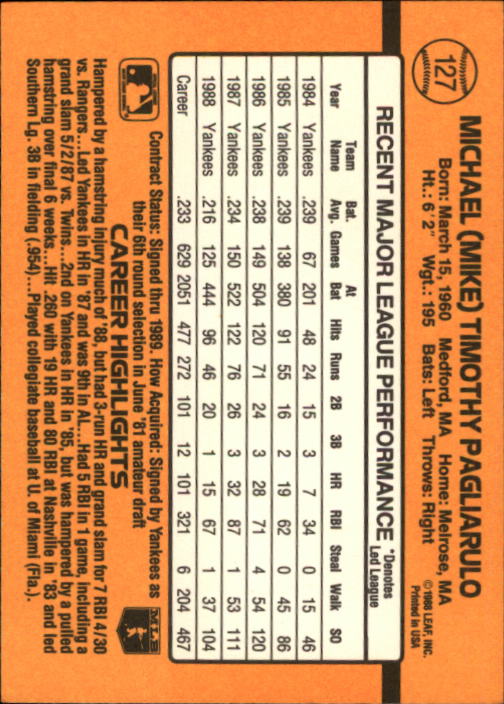 A9832- 1989 Donruss Baseball Cards 1-250 +Rookies -You Pick- 10+ FREE US SHIP - Picture 255 of 501