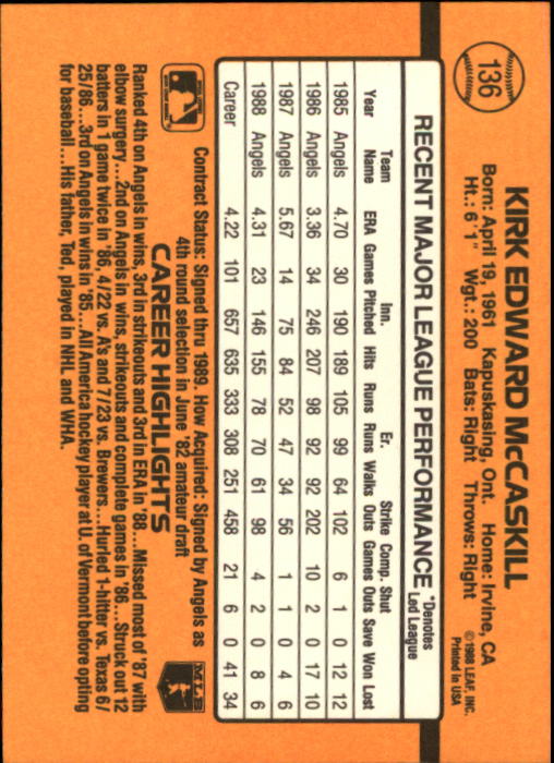 A9832- 1989 Donruss Baseball Cards 1-250 +Rookies -You Pick- 10+ FREE US SHIP - Picture 273 of 501