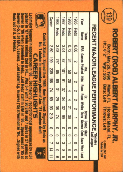 A9832- 1989 Donruss Baseball Cards 1-250 +Rookies -You Pick- 10+ FREE US SHIP - Picture 279 of 501