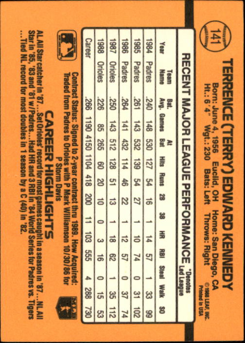 A9832- 1989 Donruss Baseball Cards 1-250 +Rookies -You Pick- 10+ FREE US SHIP - Picture 283 of 501