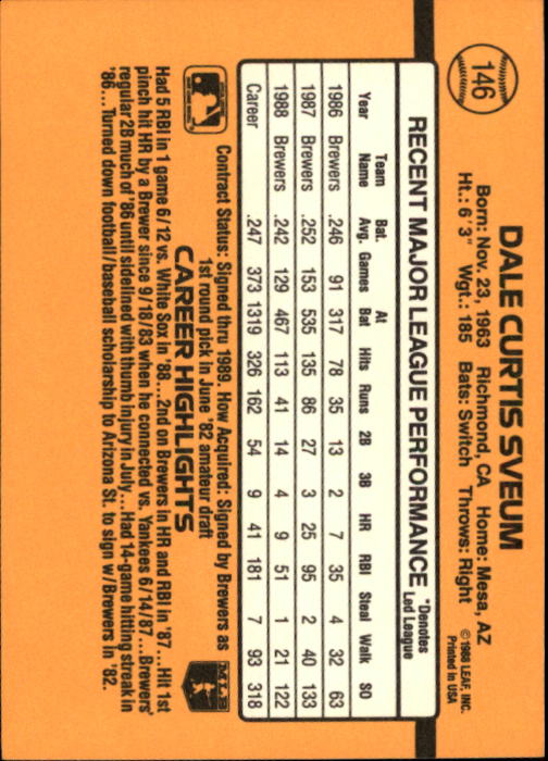 A9832- 1989 Donruss Baseball Cards 1-250 +Rookies -You Pick- 10+ FREE US SHIP - Picture 293 of 501