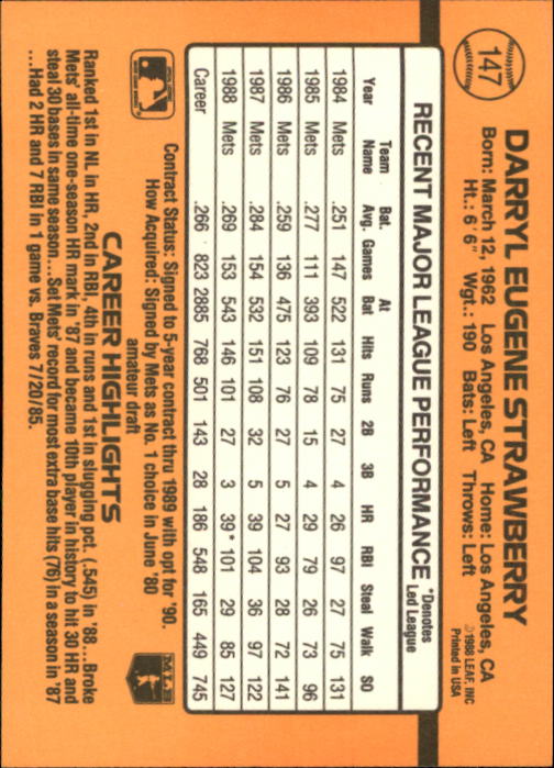 A9832- 1989 Donruss Baseball Cards 1-250 +Rookies -You Pick- 10+ FREE US SHIP - Picture 295 of 501