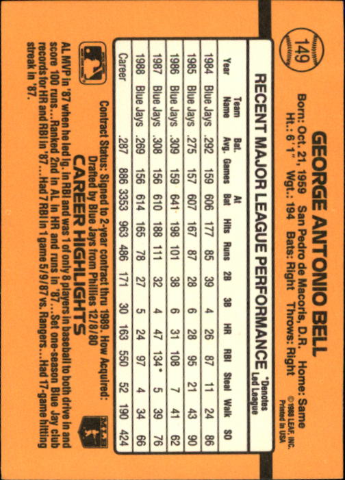 A9832- 1989 Donruss Baseball Cards 1-250 +Rookies -You Pick- 10+ FREE US SHIP - Picture 299 of 501