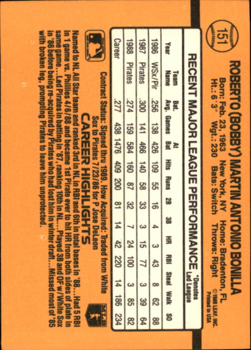 A9832- 1989 Donruss Baseball Cards 1-250 +Rookies -You Pick- 10+ FREE US SHIP - Picture 303 of 501