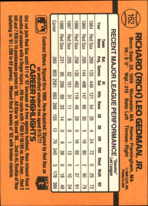 A9832- 1989 Donruss Baseball Cards 1-250 +Rookies -You Pick- 10+ FREE US SHIP - Picture 325 of 501