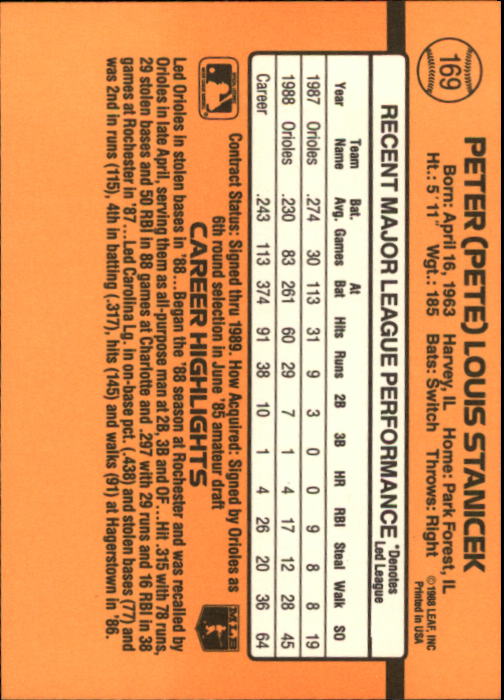 A9832- 1989 Donruss Baseball Cards 1-250 +Rookies -You Pick- 10+ FREE US SHIP - Picture 339 of 501
