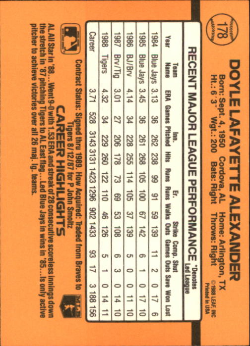 A9832- 1989 Donruss Baseball Cards 1-250 +Rookies -You Pick- 10+ FREE US SHIP - Picture 357 of 501
