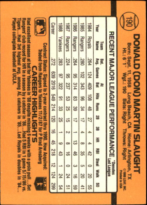 A9832- 1989 Donruss Baseball Cards 1-250 +Rookies -You Pick- 10+ FREE US SHIP - Picture 381 of 501
