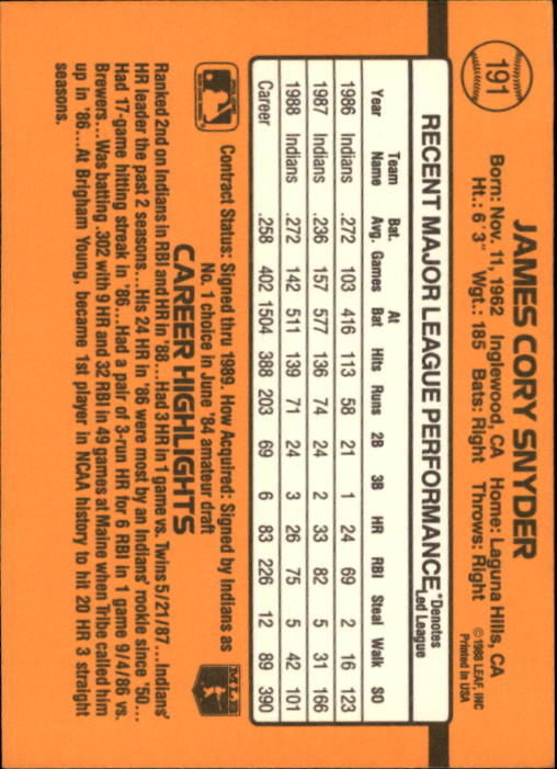 A9832- 1989 Donruss Baseball Cards 1-250 +Rookies -You Pick- 10+ FREE US SHIP - Picture 383 of 501