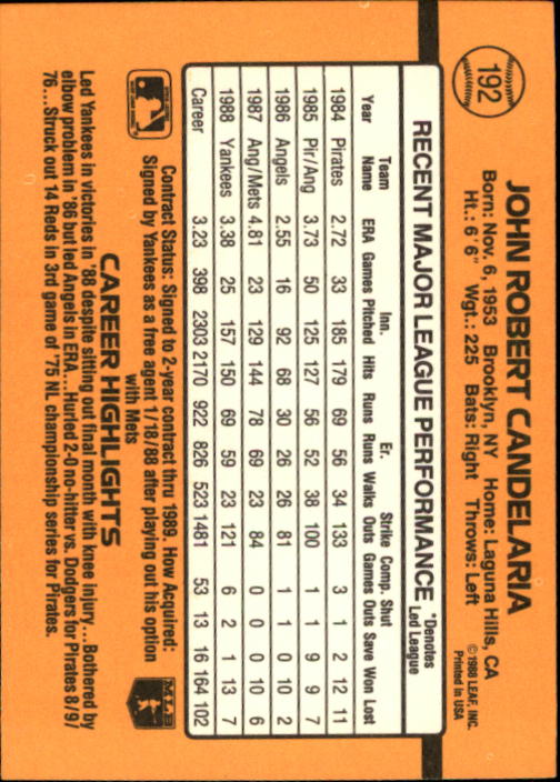 A9832- 1989 Donruss Baseball Cards 1-250 +Rookies -You Pick- 10+ FREE US SHIP - Picture 385 of 501