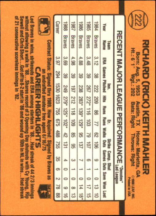 A9832- 1989 Donruss Baseball Cards 1-250 +Rookies -You Pick- 10+ FREE US SHIP - Picture 445 of 501