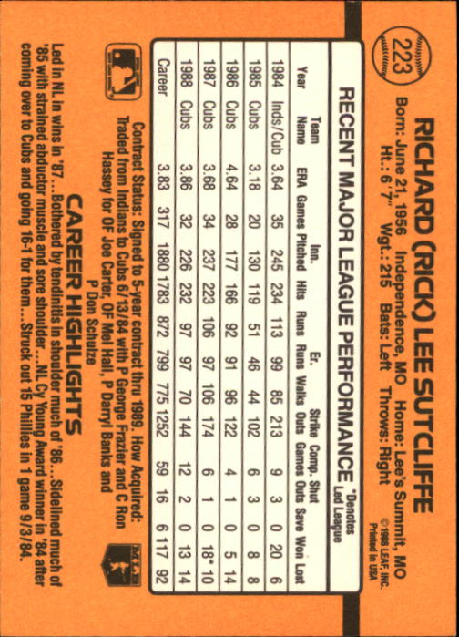 A9832- 1989 Donruss Baseball Cards 1-250 +Rookies -You Pick- 10+ FREE US SHIP - Picture 447 of 501