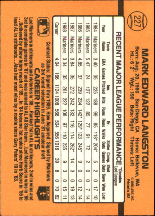A9832- 1989 Donruss Baseball Cards 1-250 +Rookies -You Pick- 10+ FREE US SHIP - Picture 455 of 501
