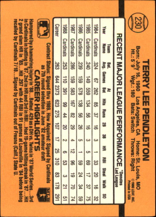 A9832- 1989 Donruss Baseball Cards 1-250 +Rookies -You Pick- 10+ FREE US SHIP - Picture 461 of 501