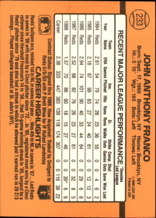 A9832- 1989 Donruss Baseball Cards 1-250 +Rookies -You Pick- 10+ FREE US SHIP - Picture 467 of 501