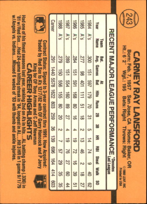A9832- 1989 Donruss Baseball Cards 1-250 +Rookies -You Pick- 10+ FREE US SHIP - Picture 487 of 501