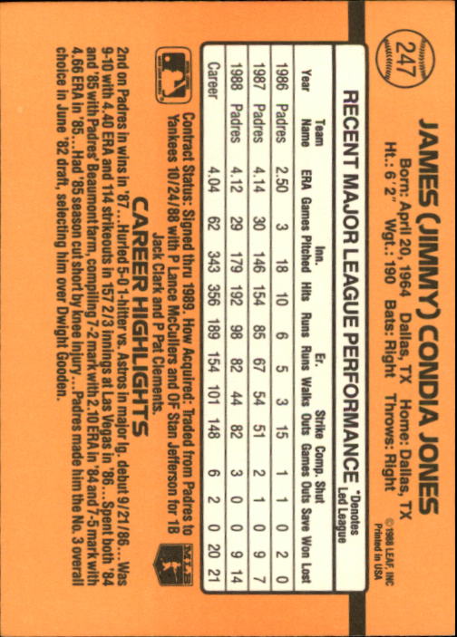 A9832- 1989 Donruss Baseball Cards 1-250 +Rookies -You Pick- 10+ FREE US SHIP - Picture 495 of 501
