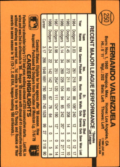 A9832- 1989 Donruss Baseball Cards 1-250 +Rookies -You Pick- 10+ FREE US SHIP - Picture 501 of 501
