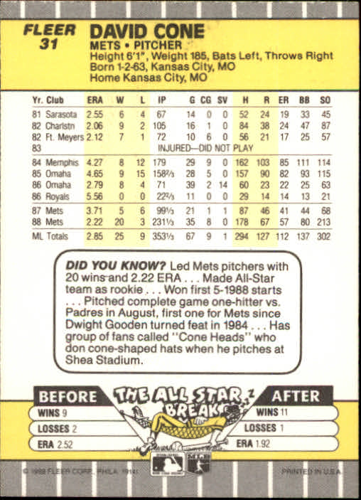 B2619- 1989 Fleer Baseball Card #s 1-244 +Rookies -You Pick- 10+ FREE US SHIP - Picture 63 of 493