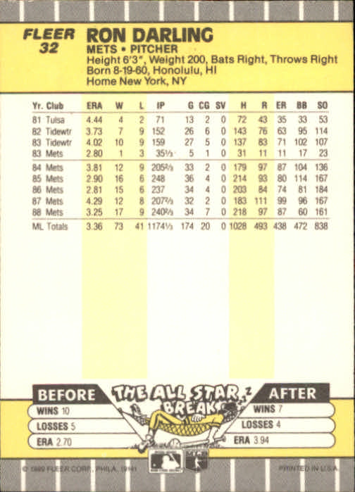 B2619- 1989 Fleer Baseball Card #s 1-244 +Rookies -You Pick- 10+ FREE US SHIP - Picture 65 of 493