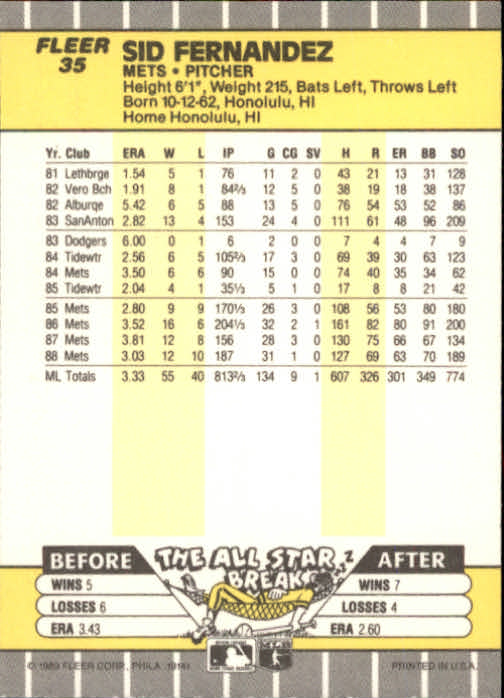 B2619- 1989 Fleer Baseball Card #s 1-244 +Rookies -You Pick- 10+ FREE US SHIP - Picture 71 of 493