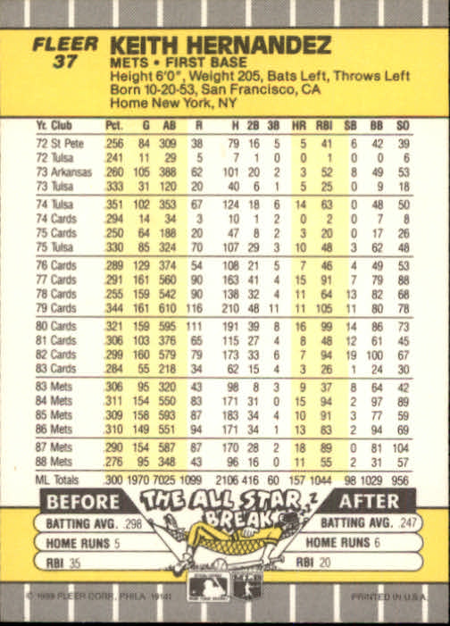 B2619- 1989 Fleer Baseball Card #s 1-244 +Rookies -You Pick- 10+ FREE US SHIP - Picture 75 of 493