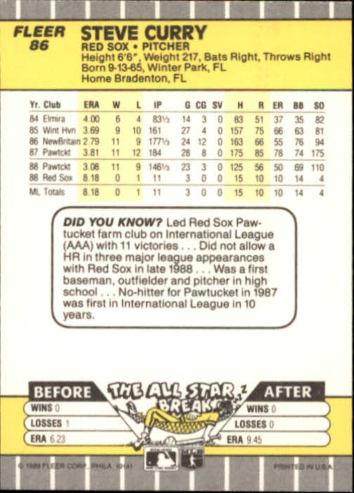 B2619- 1989 Fleer Baseball Card #s 1-244 +Rookies -You Pick- 10+ FREE US SHIP - Picture 173 of 493