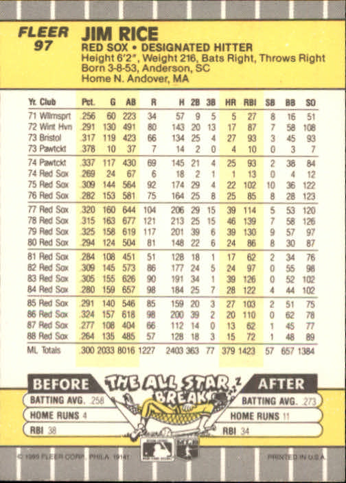 B2619- 1989 Fleer Baseball Card #s 1-244 +Rookies -You Pick- 10+ FREE US SHIP - Picture 195 of 493