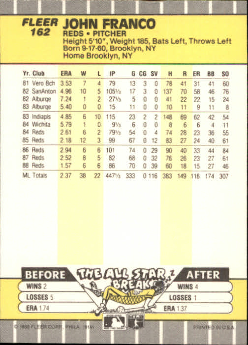 B2619- 1989 Fleer Baseball Card #s 1-244 +Rookies -You Pick- 10+ FREE US SHIP - Picture 329 of 493