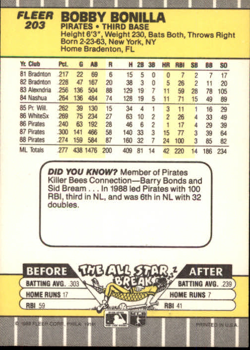 B2619- 1989 Fleer Baseball Card #s 1-244 +Rookies -You Pick- 10+ FREE US SHIP - Picture 411 of 493