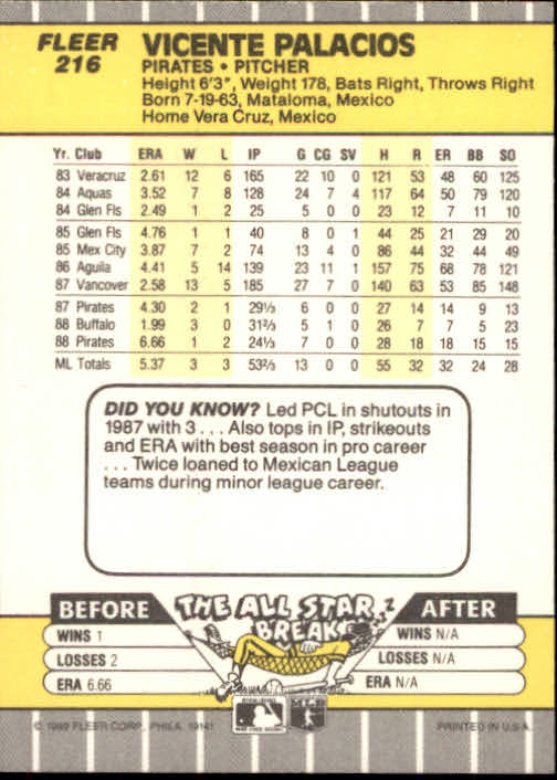 B2619- 1989 Fleer Baseball Card #s 1-244 +Rookies -You Pick- 10+ FREE US SHIP - Picture 437 of 493