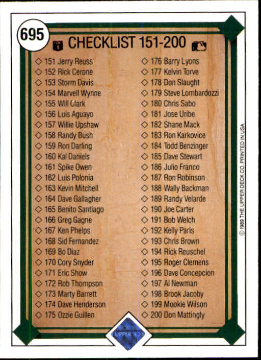 1989 Upper Deck Baseball Card Pick 497-740 - Picture 393 of 481
