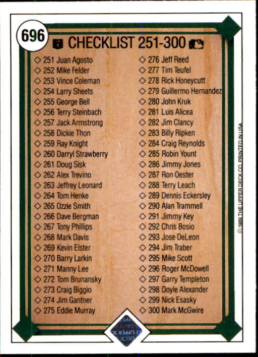 1989 Upper Deck Baseball Card Pick 497-740 - Picture 395 of 481