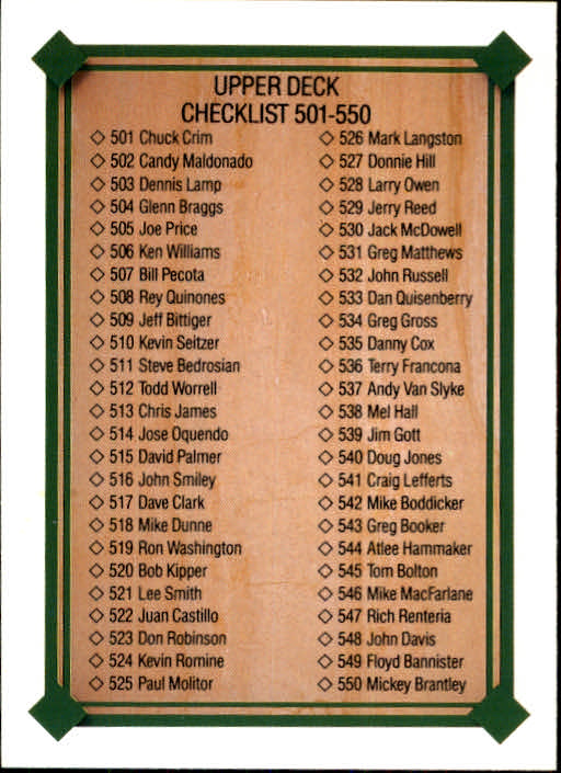 1989 Upper Deck Baseball Card Pick 497-740 - Picture 400 of 481