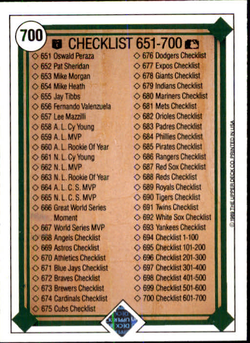 1989 Upper Deck Baseball Card Pick 497-740 - Picture 403 of 481