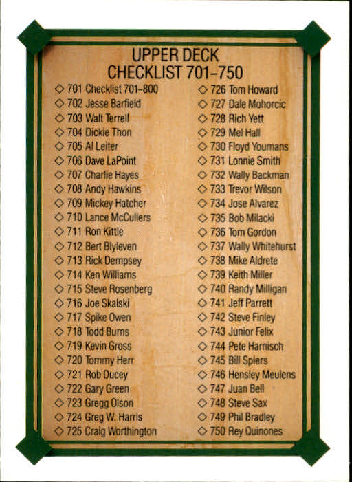 1989 Upper Deck Baseball Card Pick 497-740 - Picture 404 of 481