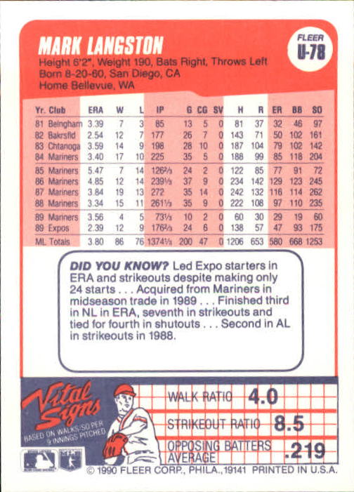 1990 Fleer Update Baseball Card Pick - Picture 155 of 259