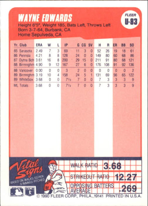 1990 Fleer Update Baseball Card Pick - Picture 165 of 259