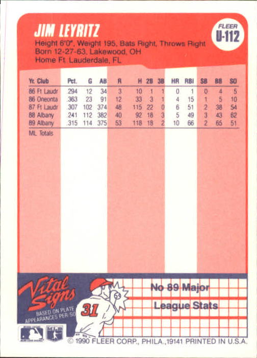 1990 Fleer Update Baseball Card Pick - Picture 221 of 259