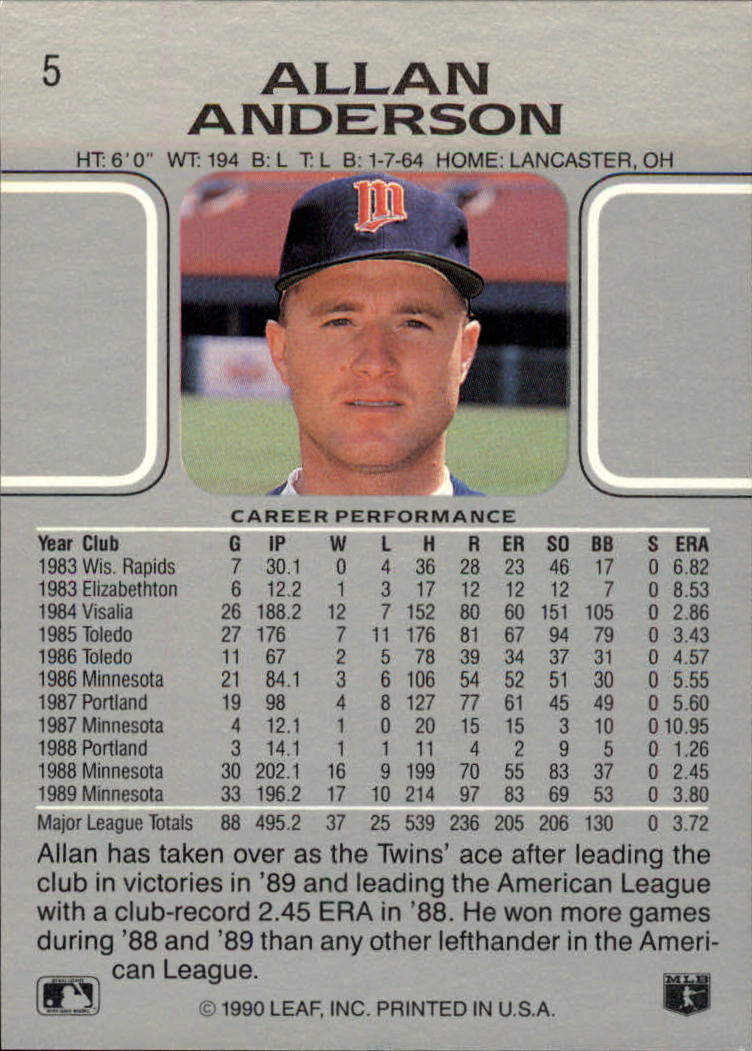  Baseball MLB 1990 Leaf #97 Gary Gaetti Twins