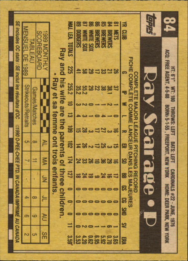 1990 O-Pee-Chee - #154 Mike Maddux