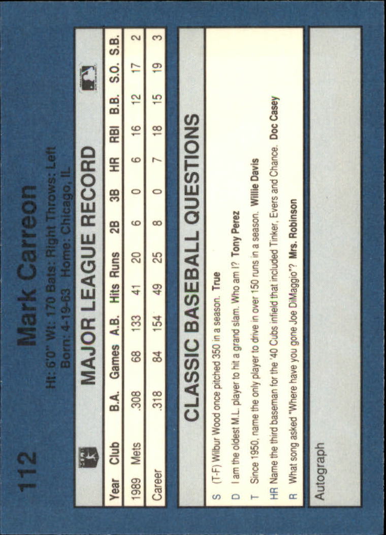 1990 Classic Blue Baseball Card Pick - Picture 221 of 299