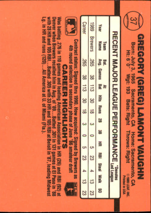 A6931- 1990 Donruss Baseball Cards 1-248 +Rookies -You Pick- 10+ FREE US SHIP - Picture 71 of 495