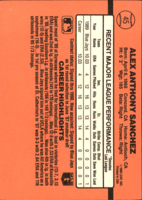 A6931- 1990 Donruss Baseball Cards 1-248 +Rookies -You Pick- 10+ FREE US SHIP - Picture 87 of 495