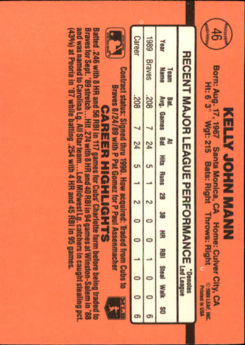 A6931- 1990 Donruss Baseball Cards 1-248 +Rookies -You Pick- 10+ FREE US SHIP - Picture 89 of 495