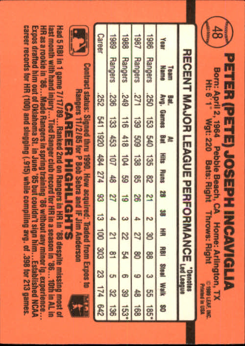A6931- 1990 Donruss Baseball Cards 1-248 +Rookies -You Pick- 10+ FREE US SHIP - Picture 93 of 495